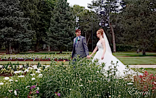 The bride and groom cascade so elegantly through this beautiful garden that brings a perfect close to their amazing day.