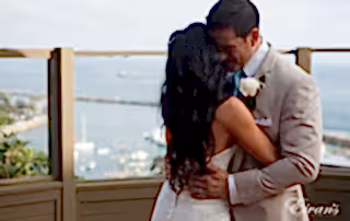 The groom embraces the love of his life entirely invested in this moment that he will remember for the rest of his life.